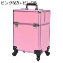 プロ用 収納ボックス メイク箱 大容量 業務用化粧ケース アルミ合金 キャスター付き キャリーボックス ハンドル付き 化粧箱 ネイル 画材収納 メイクアップローリングケース 出張 旅行用 ファッション