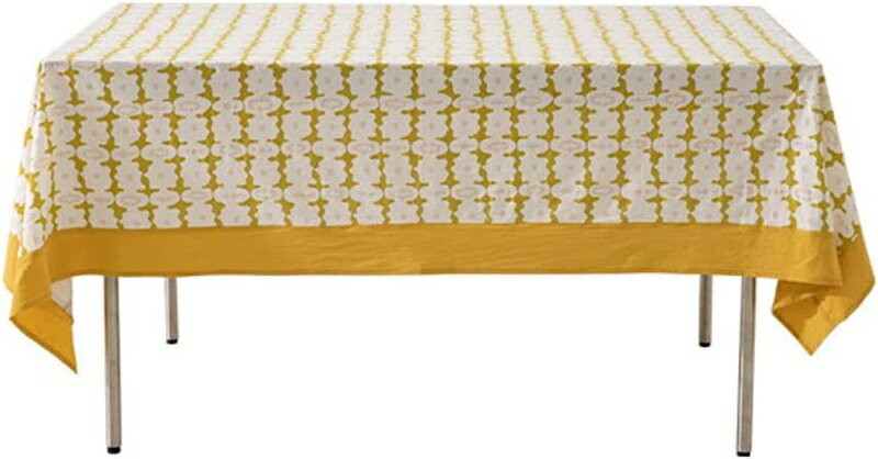 テーブルクロス 北欧 格子柄 コットン ポリエステルテーブルクロス 洗える ウォッシャブル 洗濯可 速乾 厚手 耐熱 テーブルカバー おしゃれ 食卓テーブルクロス パーティー ダイニング イエロー