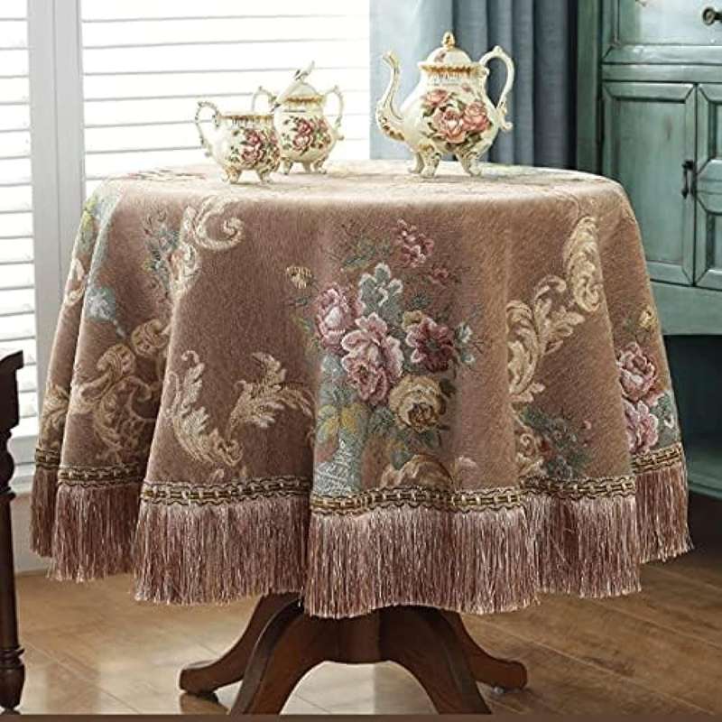 テーブルクロス 花柄 カラー 宮廷風 テーブルクロス シェニール テーブル クロス 長方形 円形 テーブル..