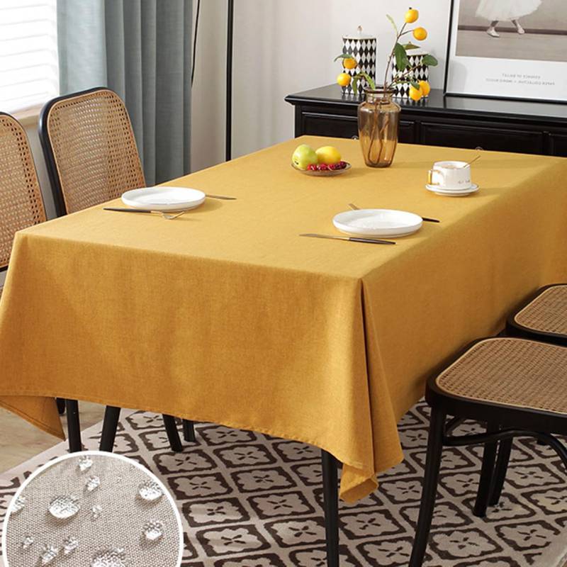 コットンリネン テーブルクロス 麻布 長方形 厚手 柔らかい生地 テーブルカバー テーブルトップ 撥水 防塵 田園風 テーブルマット 07 ずれにくい リネン 北欧 おしゃれ 北欧風装飾 速乾 60