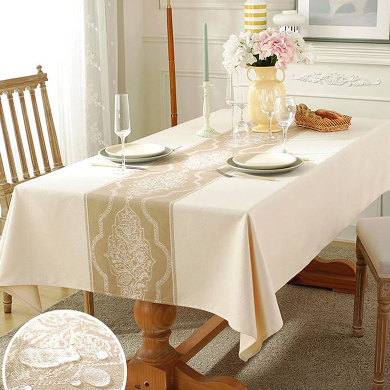 綿麻 長方形テーブルクロス おしゃれ 北欧 撥水 08 ずれにくい タッセル付き 田園風 長方形 テーブルカバー 綿 食卓テーブルクロス 滑り止め 肌触り良い パーティー 装飾 無地 テーブルくろす