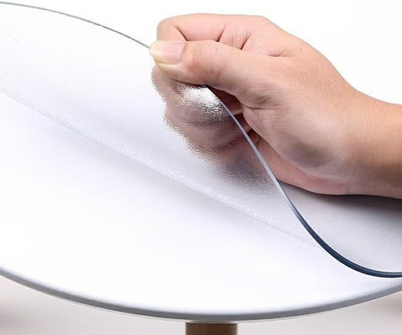 テーブルクロス 透明 円形 エンボス加工 PVC製 テーブルマット ビニールシート 厚さ1mm 透明ビニールテ..