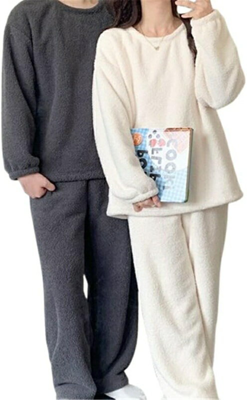 ペアパジャマ 冬 もこもこ メンズ ルームウェア レディース パジャマ ペアルック パジャマ お揃いパジャマ 結婚祝い 部屋着 秋 冬 白 シンプル 高級