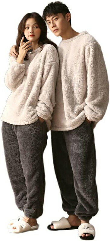 ジュタオピン ペアパジャマ 冬 ペアルック パジャマ メンズ もこもこ ルームウェア レディース モコモ..