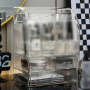 化粧品収納ボックス 透明化粧品ケース ガラス 化粧品収納ラック 強い耐久性 整理簡単 メイクボックス コスメ収納 透明アクリルケース 卓上収納 引き出し小物 化...