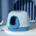 猫用トイレ フルカバー 大型 ニオイの広がり防止 砂の飛び散り防止 蓋付き 深め ポータブル 猫トイレ 引き出し式 上から 2WAY出入り方法 スコップ付き 掃除しやすい 大型猫 子猫 猫用トイレ本体(4)