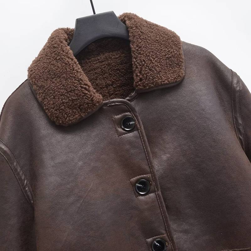 レディース ジャケット 両面着用 長袖 春秋 冬服 厚手 防寒性 防風性 カジュアル 無地 ゆったり おしゃれ ポケット付き ボアコート ファージャケット ヴィンテージ ボタン 街着 お出掛け 旅行