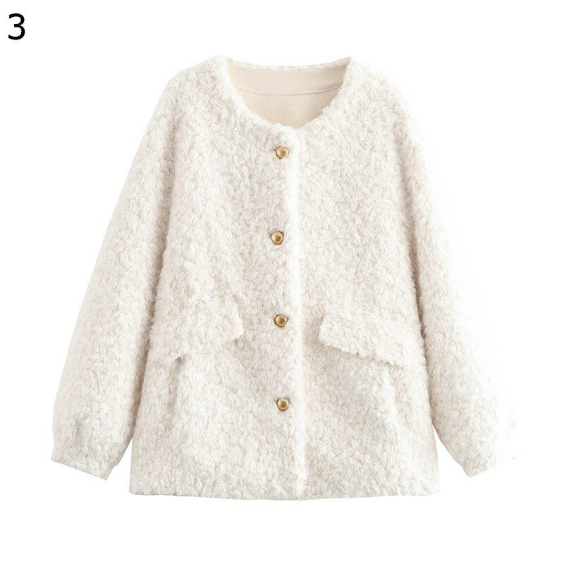 レディース レザージャケット ボアコート ファーコート 長袖 丸襟 ふわふわ 柔らかい 無地 ゆったり おしゃれ 個性 ストリート ボアジャケット ポケット ボタン付き 春 秋 冬 防寒 防風 街着