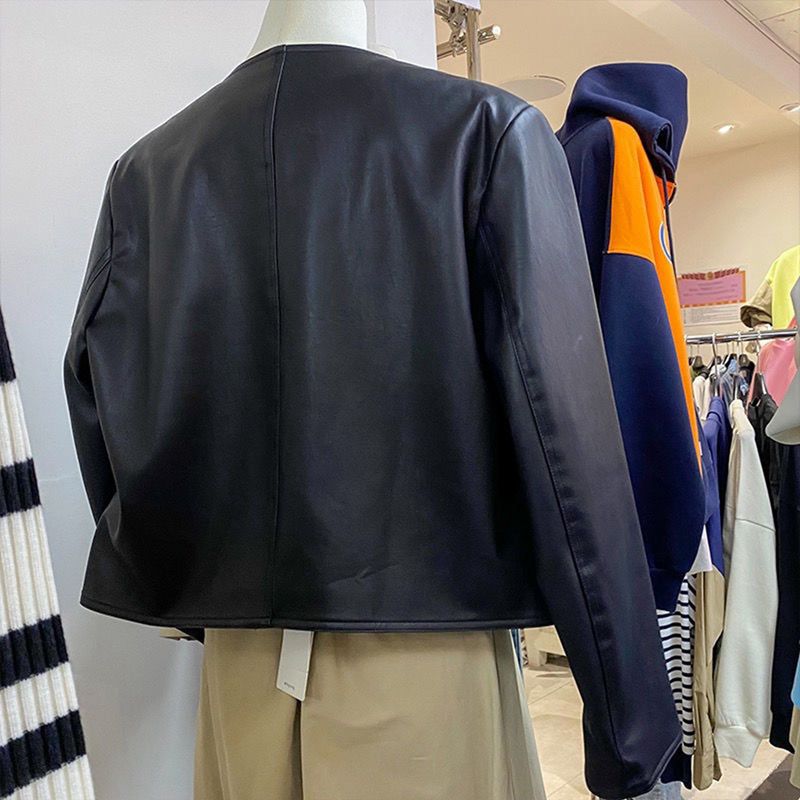 フェイクレザー レザージャケット 韓国 レディース PU革ジャン おしゃれ 防寒防風 ブルゾン 長袖 ヴィンテージ おしゃれ 秋冬 春 無地 シングル 丸い襟 ボタン ポケット 女性用 柔らかさ