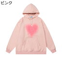 フルオーバー メンズ 長袖パーカー フード フード付き チェーン ハート柄 レディース 春秋冬服 トップス 日系 デイリー シンプル 吸汗透湿 耐摩耗 コンフォ...