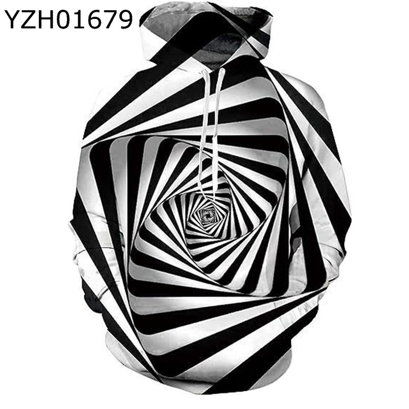メンズ パーカー フルオーバー 3Dプリント s-6xl 長袖 男女兼用 視覚的めまい 大きめ ドローストリング..