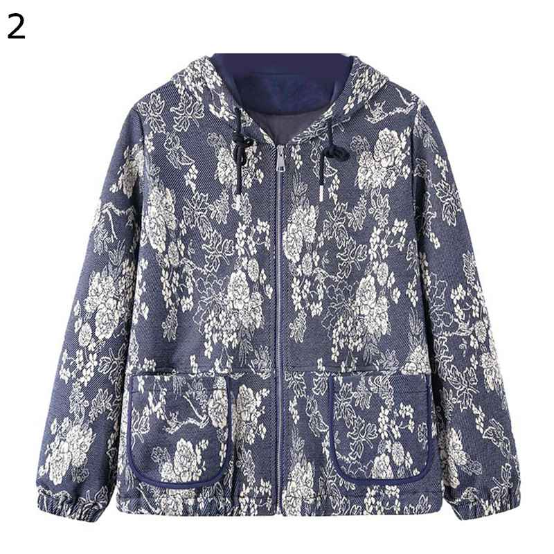 シニアコートレディース 春秋 婦人用高齢者ジャケット フード付き あったか 柔らかい 保温 ファッション服 ポケットあり カジュアル 30-50代 母の日 お誕...