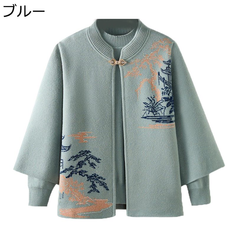 シニア服レディース セーター カットソー 2点セット 婦人コート 高齢者用ジャケット ファッション ゆったり 体型カバー 30代 40代 50代 着回し力 保温...