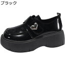 レディース 厚底 ハート パンプス 靴 歩きやすい カジュアル ラウンドトゥ オフィス オールシーズン 撥水加工 オールマイティ 耐磨耗 レザー 耐久性 美脚 かわいい シンプル 身長アップ 夏