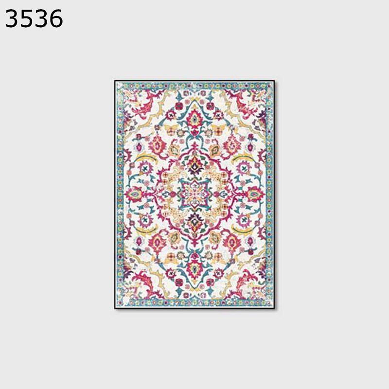 センターマット リビングカーペット ボヘミアン風 花柄ラグ エスニックパット ヴィンテージ フロアマット 長方形 アンティーク 防カビ キズ防止 家具保護パッド 騒音対策 洗濯可 四季 在宅