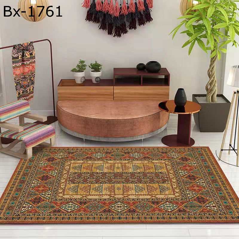 リビングカーペット エスニック フロアマット 足元パッド 花柄マット INS ボヘミアン風 センターラグ 床保護 すべり止め 防音 洗濯可能 敷物 四季 柔らかい ロイヤルパレス テーブルの下 安定感