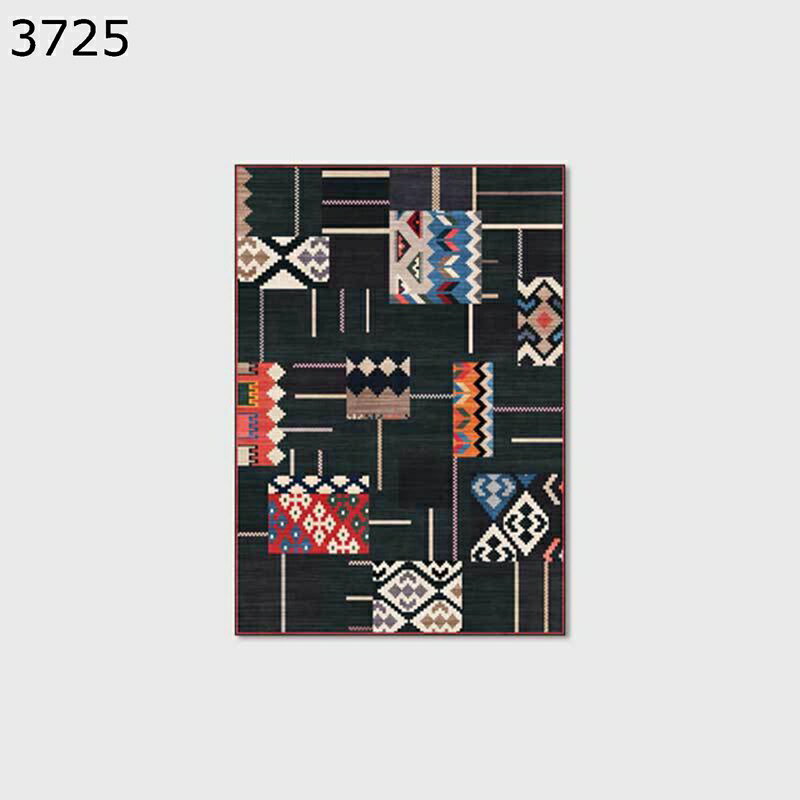 センターラグ エスニックカーペット パッチワーク フロアマット 長方形マット 大きめ リビングパット ボヘミアン風 インテリアマット 敷物 滑りにくい 凹み防止 騒音対策 書斎 部屋