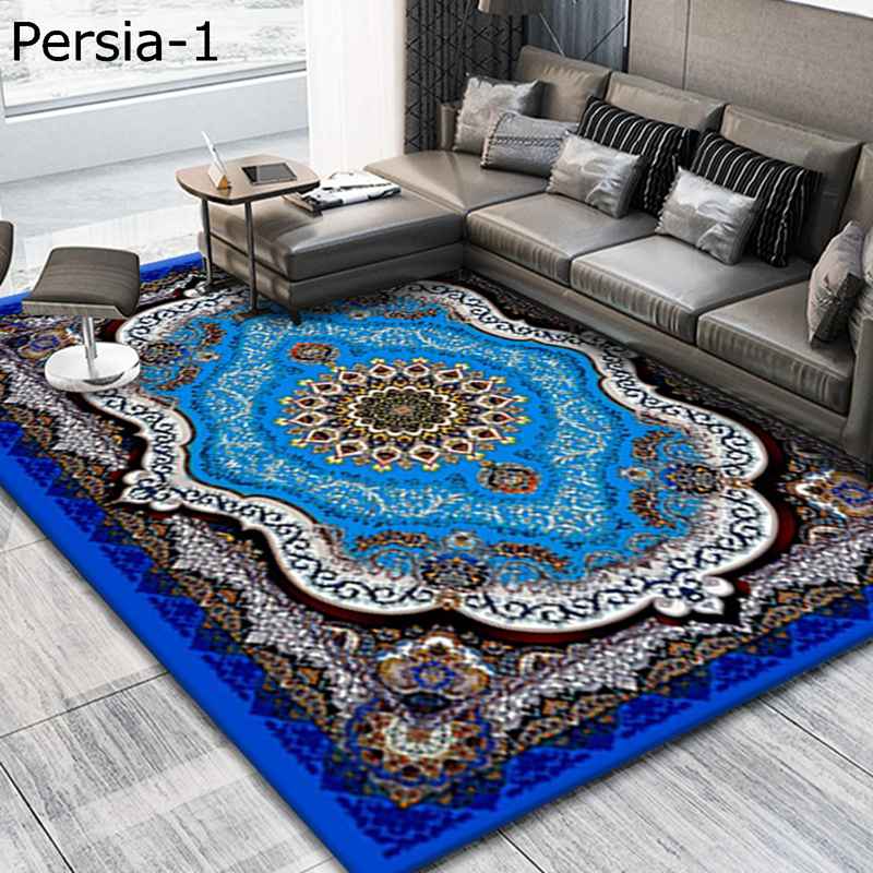 リビングカーペット フロアマット 花柄マット 足元パッド 大きめラグ ボヘミアン風 民族風 センターラグ 床傷防止 すべり止め 吸音 清潔やすい 敷物 春夏秋冬 柔らかい オフィス 心地良い