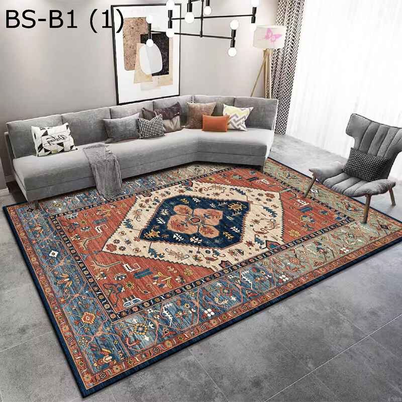 センターラグ 民族風 花柄カーペット フロアマット 大きめ リビングパット モロッコ風 インテリア ボヘミアン すべり止め ヴィンテージ カラフル ズレない ウォッシャブル 洋室 和室