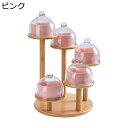 デザートラック カップケーキスタンド セラミック 5層 木製ホルダー お菓子皿 トレイ ディスプレイラック ケーキ陳列台 アフタヌーンティー テーブルデコレーション ?影小物 軽量 おしゃれ