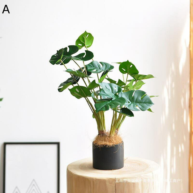 人工観葉植物 リアル モンステラの葉 熱帯観葉樹 本物そっくり インテリアグリーン フェイクグリーン 大型 水やり不要 観葉植物 人工葉っぱ 人工植物装飾 玄関 庭園 喫茶店 ガーデン飾り
