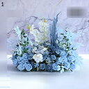 フェイクフラワー 造花 母の日 ギフト 造花 花束 お返し ブルー フラワーアレンジメント 枯れない花 誕生日 結婚記念日 開店祝い 卒業式 転居 お見舞い 贈...