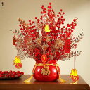 造花セット 枯れない花 造花インテリア 観葉植物 2025 聚宝鉢 新年飾り ベリー 造花セット 装飾花 花束リアル 枯れない実 赤いベリー 鉢植え 本物そっくり 部屋 玄関 お見舞い インテリア 正月飾り 赤い実
