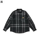 シャツ メンズ チェックシャツ 格子 胸ポケット付き ジャケット シャツジャケット パッチワーク コンビ 長袖 折り襟 もっちり アウトドア 上着 通学 日常 ...