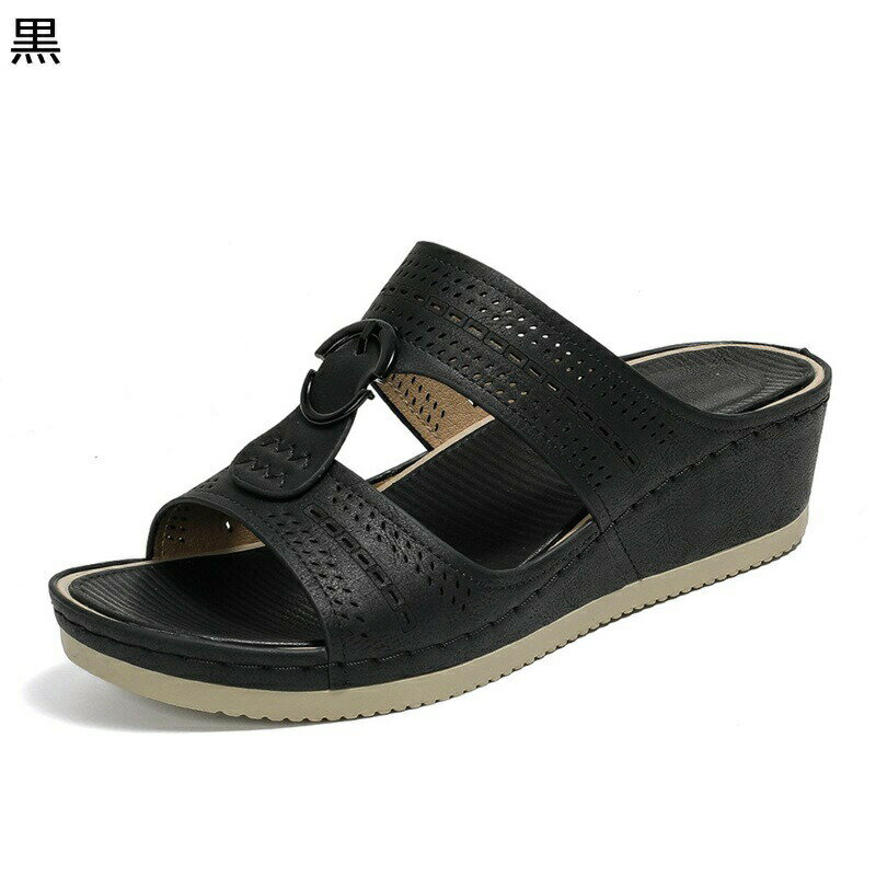 ビーチサンダル レディース ミュール 5cmヒール 外出スリッパ ウェッジサンダル 厚底スリッパ 脚長効果..