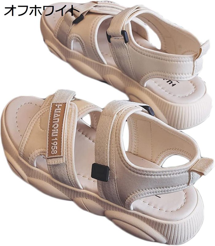 スポーツサンダル レディース 厚底 サマーサンダル 柔らかい マジックテープ 疲れにくい おしゃれ 美脚効果 カジュアル 通気性 軽量 サンダル 女性用 安定感...