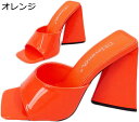 レディース サンダル ミュール 春夏 痛くない 履きやすい 歩きやすい スクエアトゥ 柔らか 11cm 太ヒール 無地 シンプル カジュアル オープントゥ チャンキー スリッパ エナメル 日常 パーティー