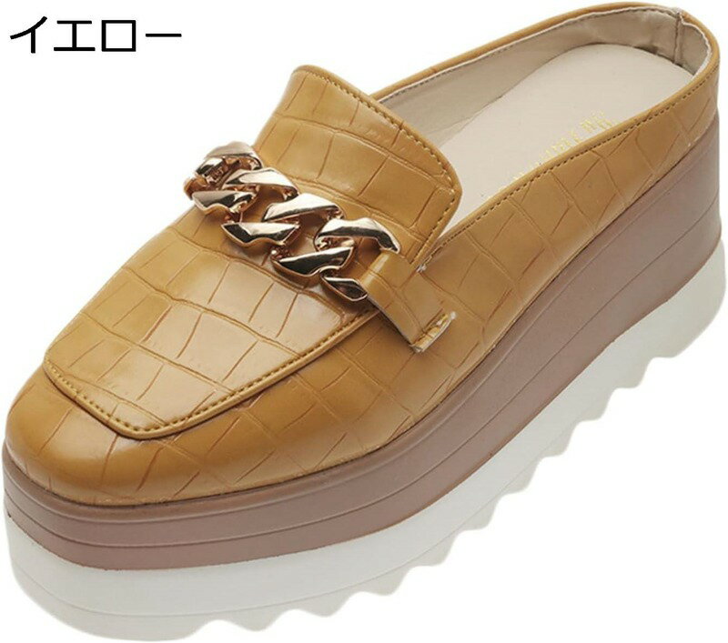 オフィスサンダル レディース スリッパ ミュール ウェッジ 大きサイズ 前ふさがり カジュアル メタリック ファッション 軽便 履きやすい 厚底サンダル フラッ...
