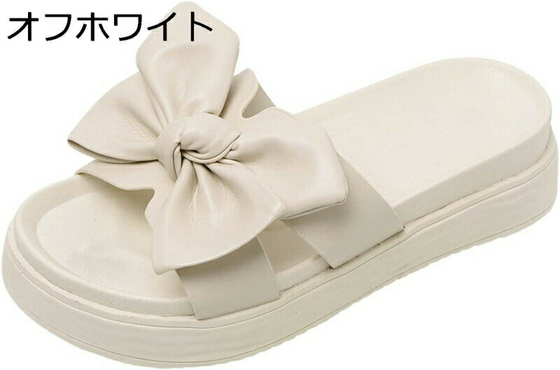 厚底 フラットサンダル レディース 夏用スリッパ ミュール 蝶結び かわいい 5cmヒール ウェッジソール ワンストラップ ファッション 軽量 履きやすい 滑り...