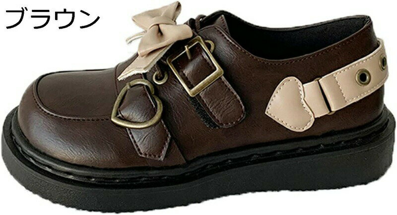 パンプス ロリータ レディース リボンおでこシューズ ロリ姫靴 森ガール ローファー 原宿系 女の子 Lolita ラウンドトゥ 痛くない 疲れない 蒸れない ...