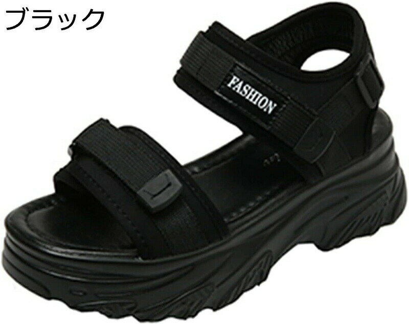 スポーツサンダル 夏用スニーカー 厚底 レディース マジックテープ スポサン プラットフォーム 身長アップ 小さいサイズ ラウンドトゥ アウトドア 通学 歩きやすい 水陸両用 歩きやすい