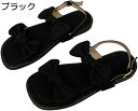 アンクルストラップサンダル フラット 蝶結び付き デニム レディース バックストラップ オープントゥ かわいい 夏 耐久性 耐滑 耐磨耗性 ソフト 脱ぎ履きやすい 旅行 トラベル 通勤通学