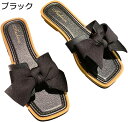 ミュール サンダル フラット スリッパ レディース かかとない オープントゥ 蝶結び 水玉模様 春夏秋冬 ジュート底 自宅用 耐摩耗性 通気 防滑 室内 ビーチサンダル 海 日常 デイリー