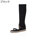 トング サンダル 大きいサイズ レディース サマーブーツ ロングブーツ 鼻緒 フラット サンダルブーツ デニム バックジップ オープントゥ 滑り止め 春夏秋 通...