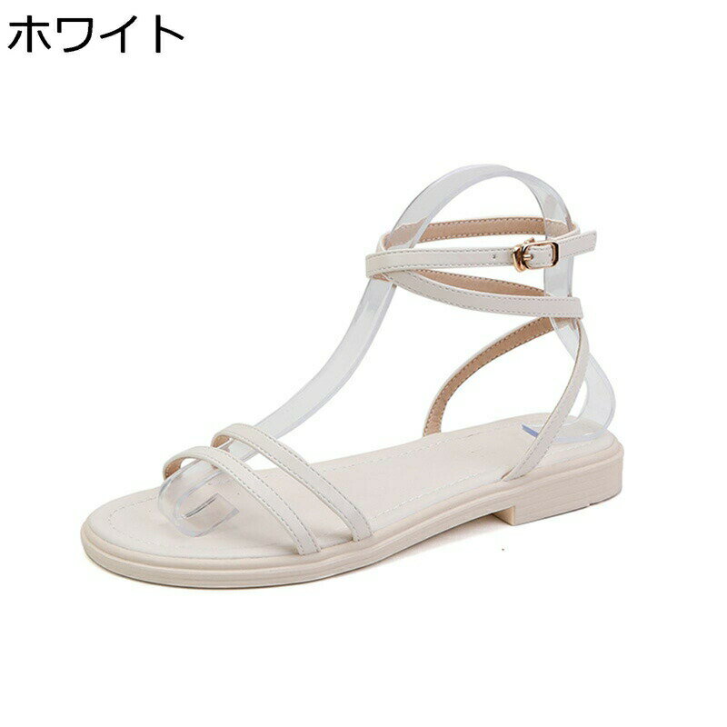 サンダル フラット レディース ハイカット 細い アンクルストラップ クローズドトゥ ローマ風 春夏秋 カジュアル 耐摩耗性 通気 防滑 エレガント アウトドア 屈曲性 旅行 トラベル 通学
