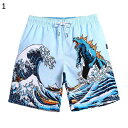 サーフパンツ つる メンズ サメ メッシュインナー グラデーション 水着 水陸両用 プリント 夏用 海水パン プール ビーチ ショートパンツ 汗染み防止 軽快 吸汗 良い肌触り 普段用 お出かけ