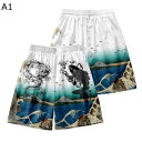サーフパンツ メンズ 竜 海 波 プリント 水着 夏着 ニシキゴイ 大きいサイズ 海水パン 短パンツ ビーチパンツ やわらか 肌に優しい 軽い 爽やか 普段着 お出かけ トレーニング プール ビーチ