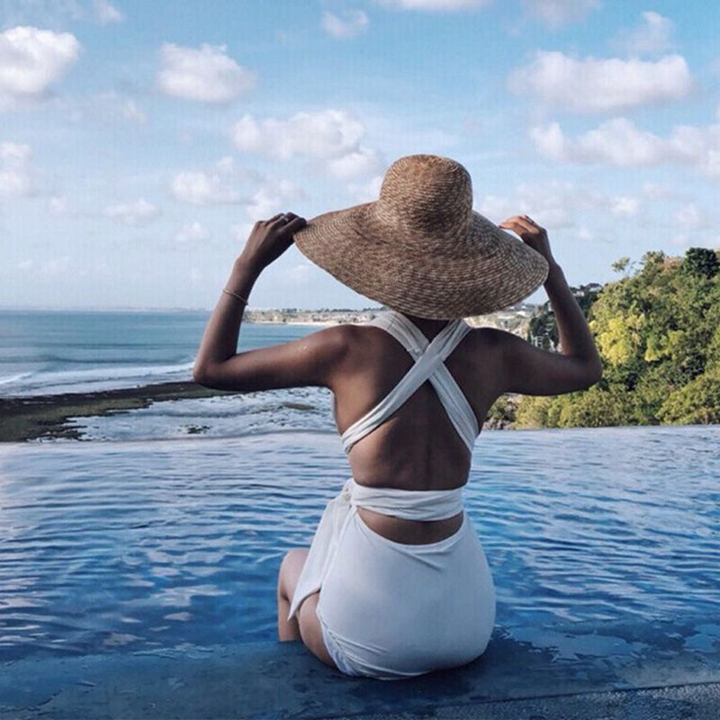 モノキニ水着 レディース オールインワン セクシーなVネック バッククロス スイムウェア ビーチウェア ワンピース 着痩せ フェミニン 胸パッド付き シンプル 海水浴 温泉 水泳 ファッション