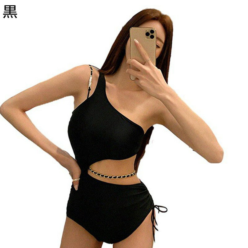 モノキニ水着 レディース オールインワン スイムウェア アシンメトリー セクシー ワンショルダー ロンパース シンプル ビーチウェア 女性らしい スイミング ビーチ 旅行 ファッション