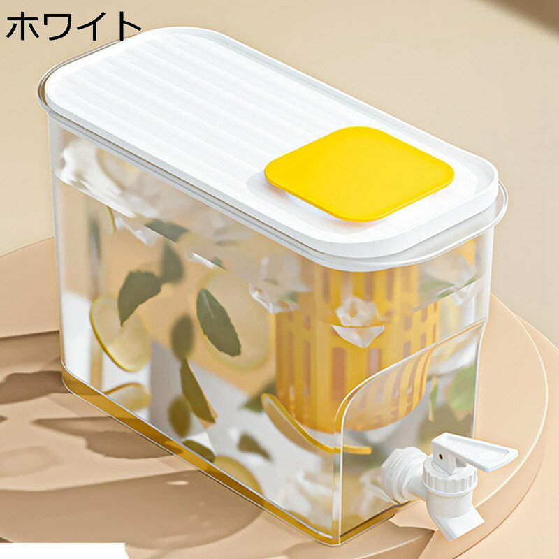 冷水筒 ドリンクサーバー 貯蔵タンク 大容量 ドリンクピッチャー 4L 冷蔵庫 ポット 保存瓶ドリンクディスペンサー 蛇口 梅酒 ジュース ビール バレルディスペンサー 貯蔵容器 飲料水バケット飲料容器 28*13*18cm