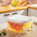 冷蔵庫ポット ドリンクサーバー ダブル蛇口付き 小分け 分類飲料水バケット 漏れない 広口設計 横置き ミニウォーターサーバー 冷水筒 広口 5リットル 麦茶ポット 蓋付き 冷熱両用 家庭 飲食店