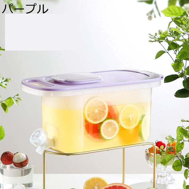 冷水筒 お茶ポット冷水筒 冷蔵庫ポット 4.0L 蛇口付き 冷蔵庫バー ピッチャー ティーポット DIY コールドブリュー用 広口設計 ビールディスペンサー ジュース容器 フレーバーウォーター 家庭用