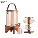 ガラス ジャグ タンク ドリンクサーバー 蛇口付き 保存瓶 ガラス瓶飲料タンク 木製台座付き 大容量 保存瓶 梅酒 ジュース キッチン収納 保存容器 パーティー お店用 バー(3)