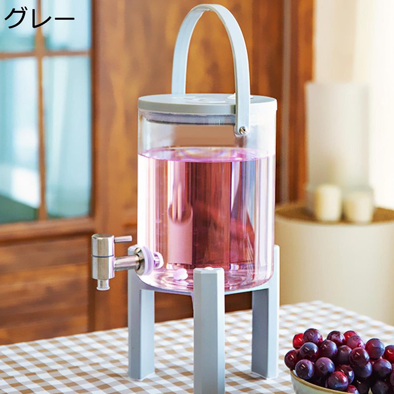 ドリンクサーバー ディスペンサー 蛇口付き 耐熱ガラス 透明 ガラス瓶飲料タンク キッチン収納 保存容器 家庭用 飲料 冷蔵庫 梅酒 果実酒ポット ジュース レモネード 飲食店 業務用