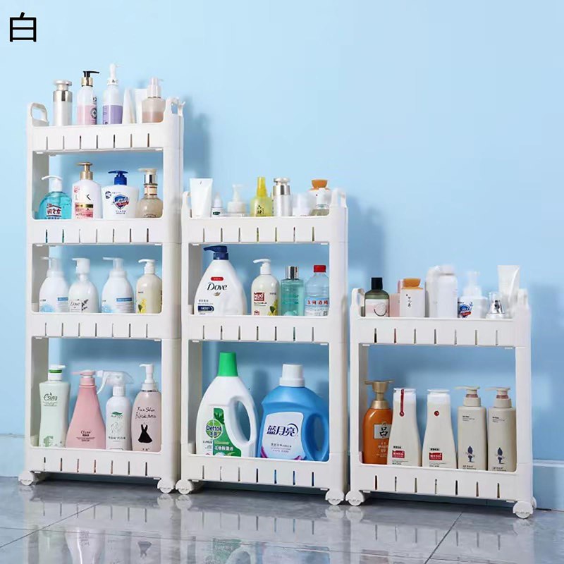 キッチンワゴン キッチンラック スリム 収納ラック 隙間収納 省スペース 幅9cm 奥行40cm キャスター付 ランドリー 台所用品 (H-4段X高さ105cm)