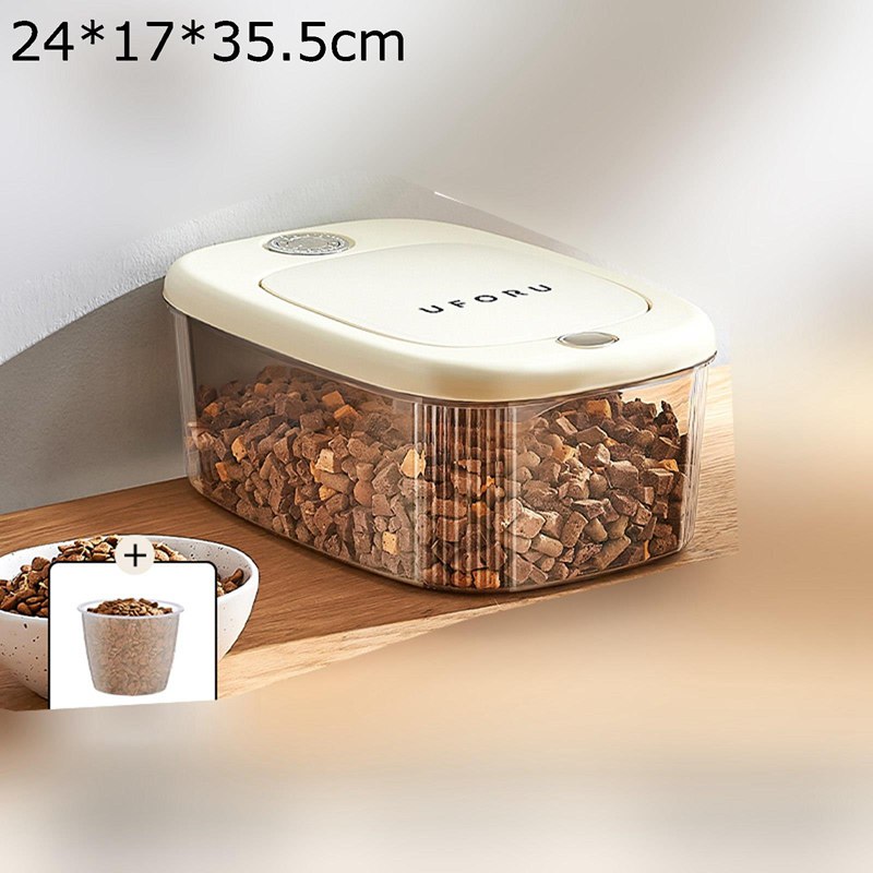 ペットフードストッカー 5kg用 ペットフード保存容器 カップ付き クリア ライスディスペンサー 米容器 ..